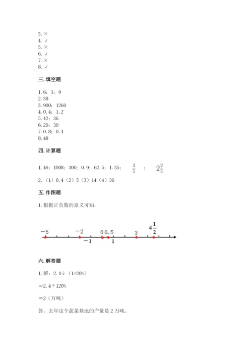 人教版六年级下册数学期末测试卷（综合题）word版.docx