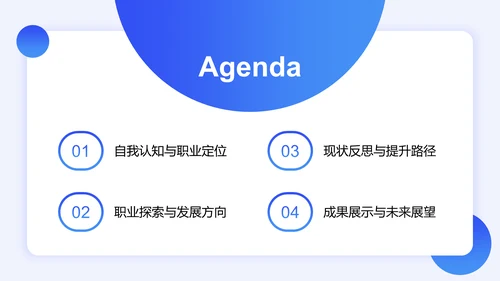 蓝色简约风通用职业生涯发展报告PPT模板