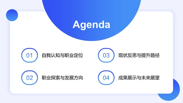 蓝色简约风通用职业生涯发展报告PPT模板