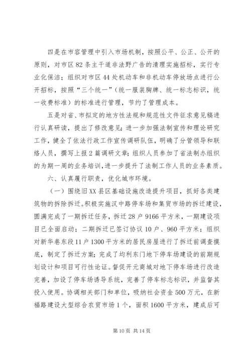 城管局依法行政自查情况报告.docx