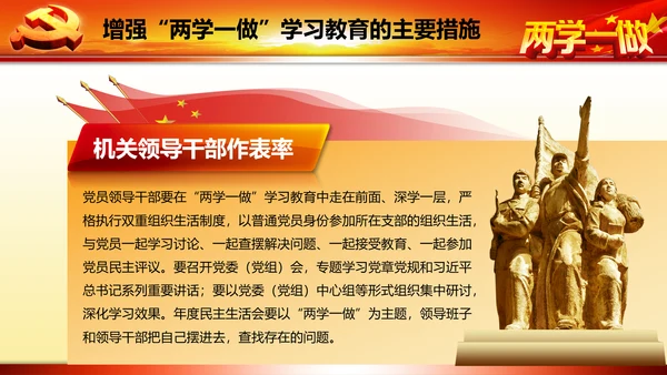 开展落实两学一做学习教育PPT模板