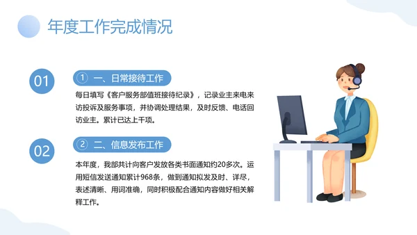 物业客服年终工作总结PPT模板