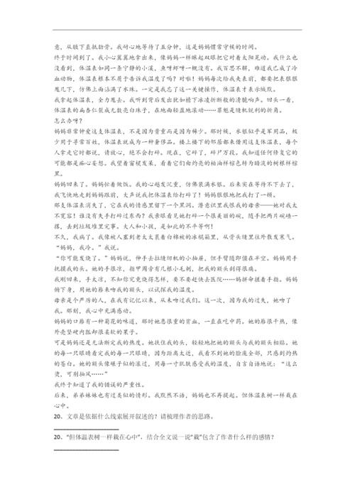 小学语文六年级阅读理解试题(含答案).docx