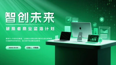 绿色科技风创新创业计划书PPT模板