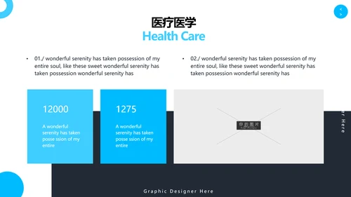 简洁蓝色医学医疗报告医院宣传PPT模板