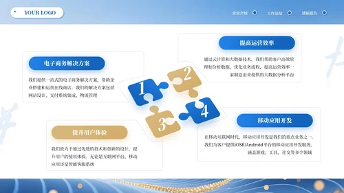 蓝黄高级商务IT互联网通用PPT