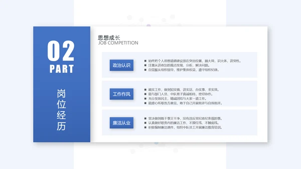 卡片式部门岗位竞聘个人简历通用PPT模板