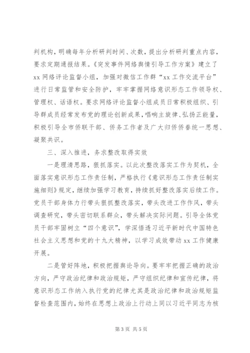 关于意识形态工作责任制督查反馈问题的整改报告.docx
