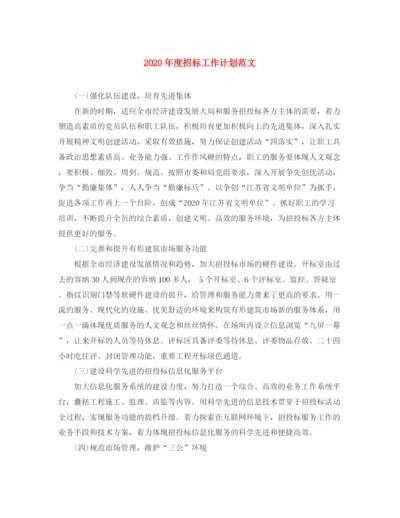 精编之年度招标工作计划范文.docx