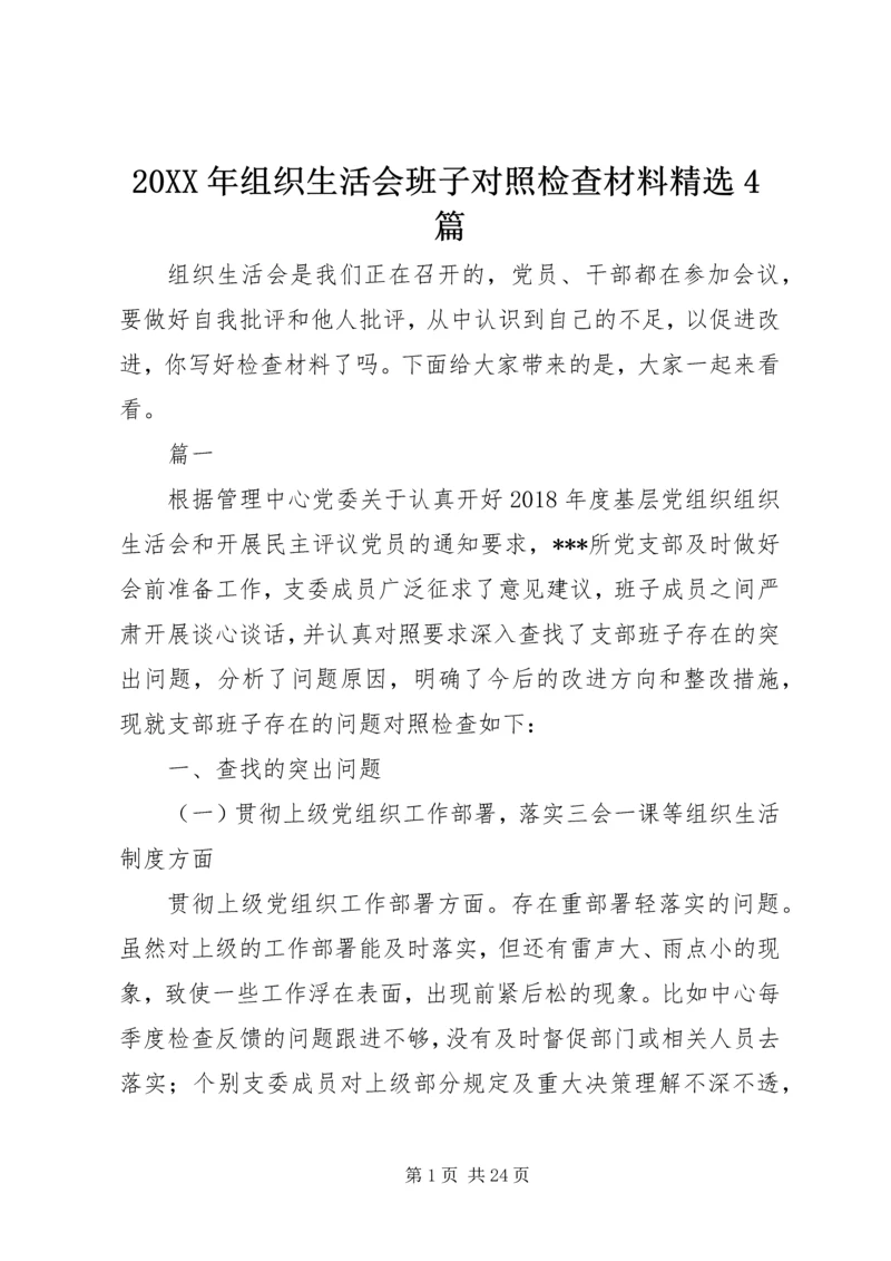 20XX年组织生活会班子对照检查材料精选4篇.docx