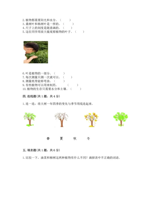 教科版一年级上册科学期末测试卷附答案【精练】.docx