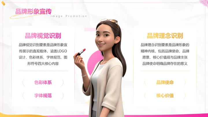粉色创意风品牌形象宣传展示全案规划PPT模板