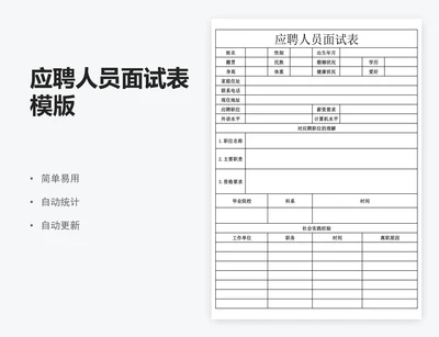 应聘人员面试表模版