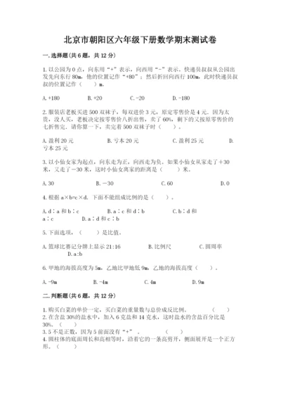 北京市朝阳区六年级下册数学期末测试卷一套.docx