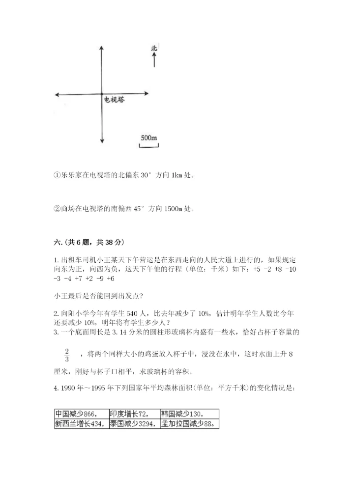 北师大版数学小升初模拟试卷含答案（实用）.docx