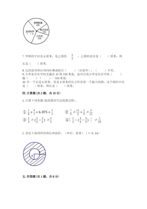 2022六年级上册数学期末考试试卷含完整答案（考点梳理）.docx
