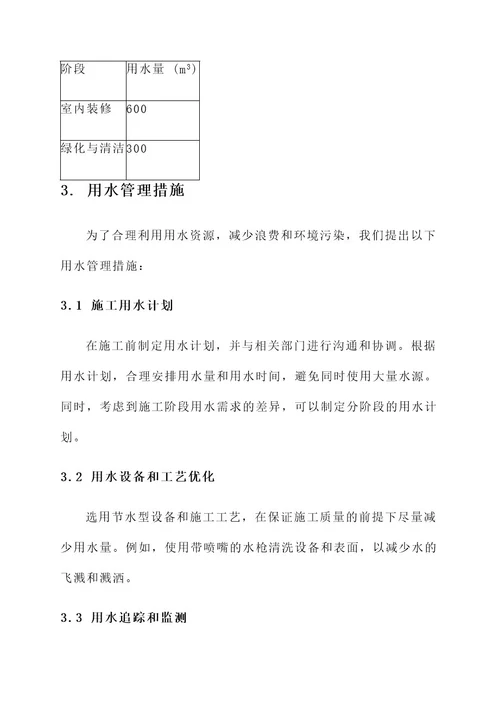 现场施工用水管理方案
