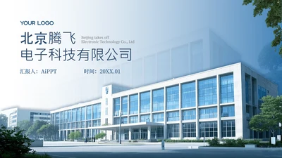 蓝色商务风大气公司介绍封面页