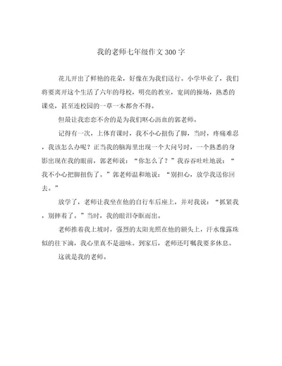 我的老师七年级作文300字