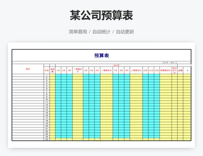 某公司预算表