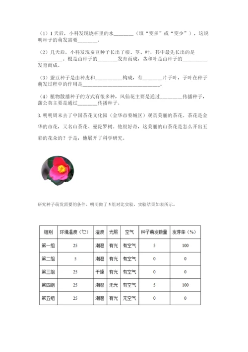 教科版科学四年级下册第一单元《植物的生长变化》测试卷【含答案】.docx