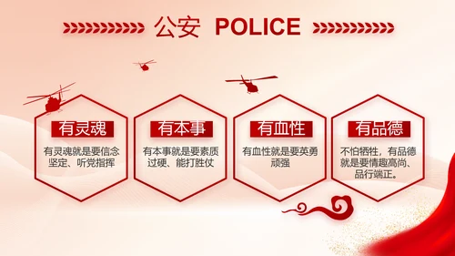 红色大气公安警察执法监督年终工作总结PPT