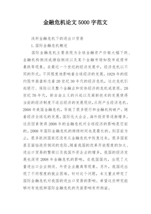 金融危机论文5000字范文精编.docx