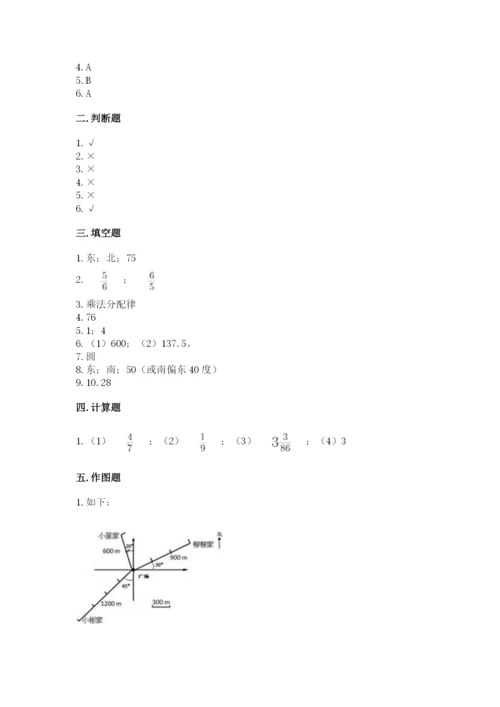 小学六年级上册数学期末测试卷【精练】.docx