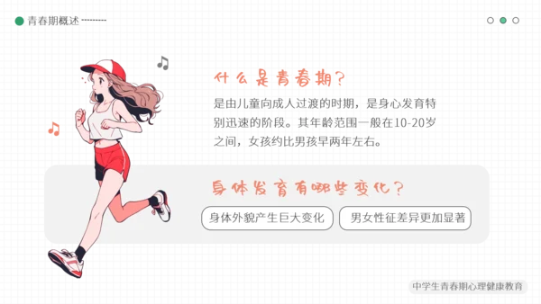 简约小清新青春期心理健康模板
