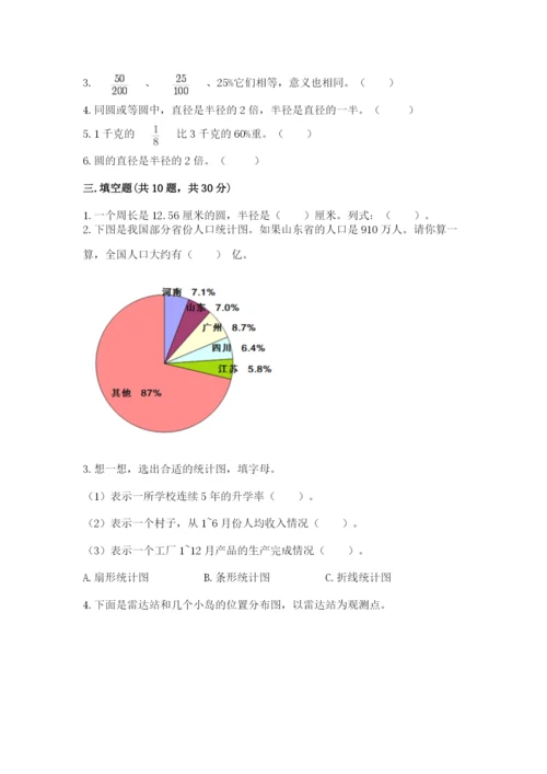 2022人教版六年级上册数学期末测试卷【巩固】.docx
