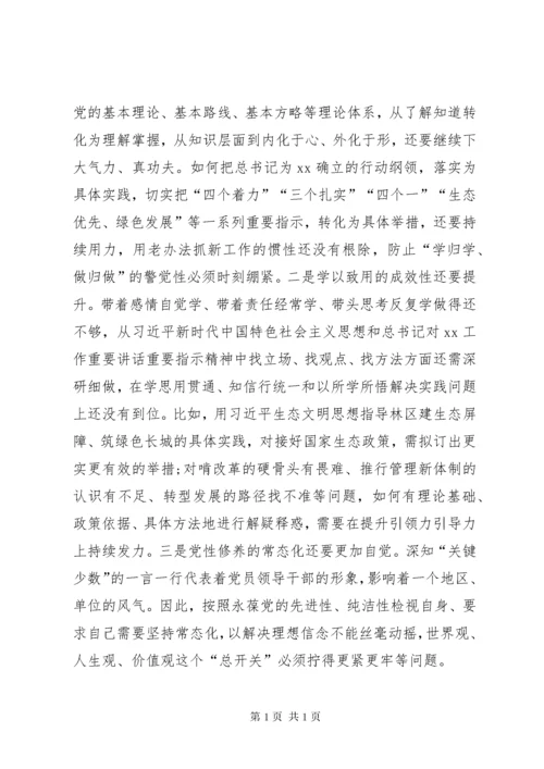 主题教育专题民主生活会检视剖析材料.docx