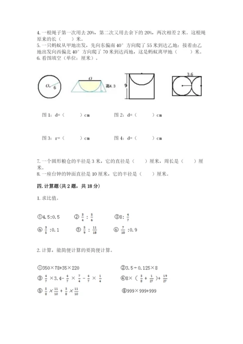 人教版六年级上册数学期末测试卷（夺冠）word版.docx