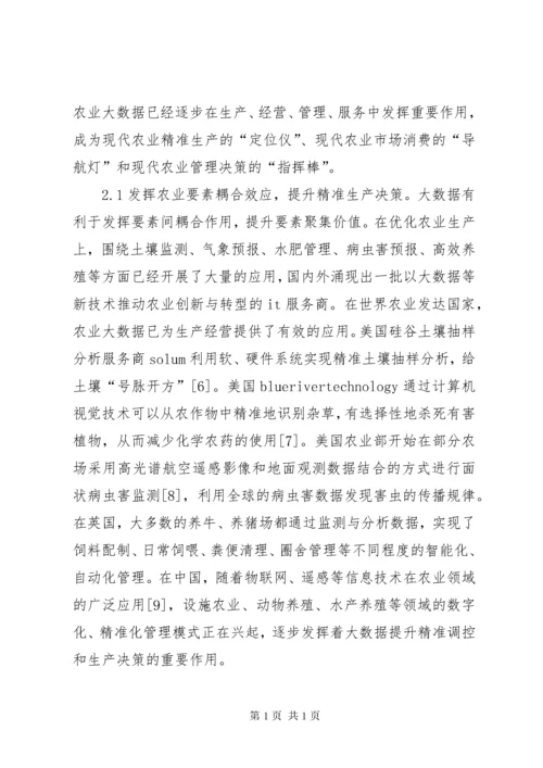 农业高质量发展与大数据建设探讨.docx