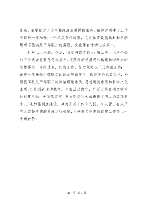 县政府机关文明单位创建工作情况自查报告范文(4).docx