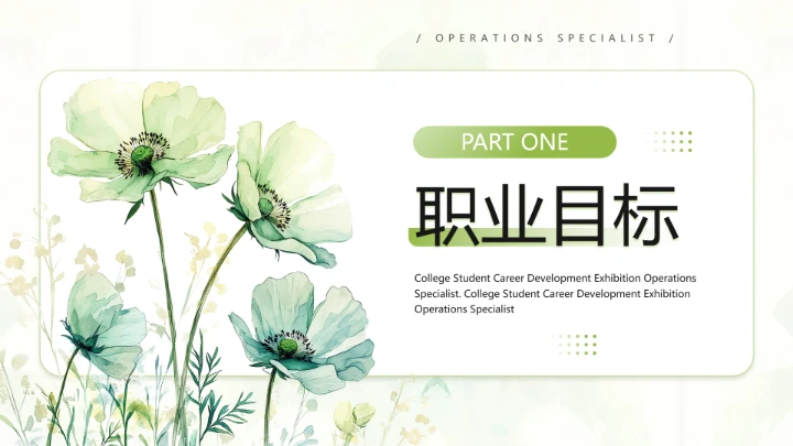 绿色小清新通用版大学生职业生涯发展展示职业生涯规划(运营方向)PPT