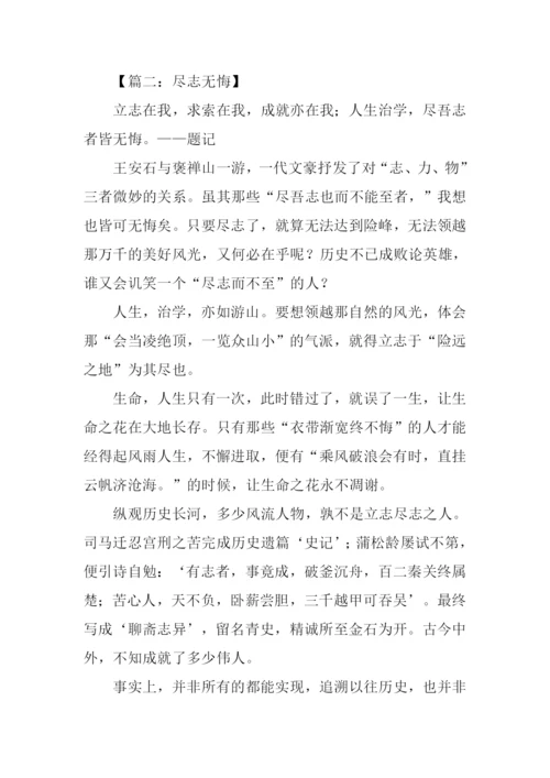 尽志无悔作文.docx