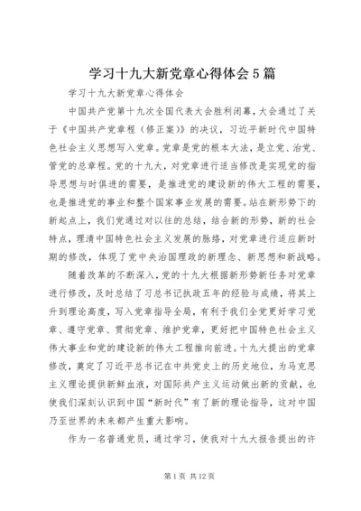 学习十九大新党章心得体会5篇.docx