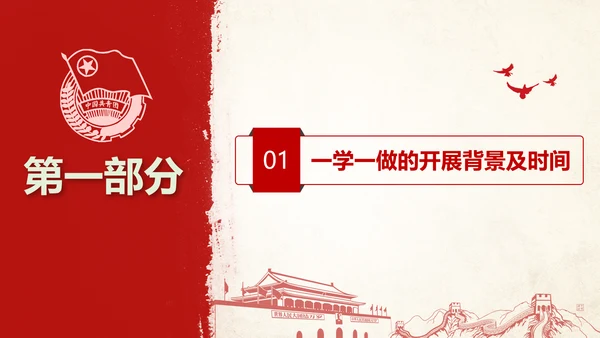 中国共青团一学一做ppt模板