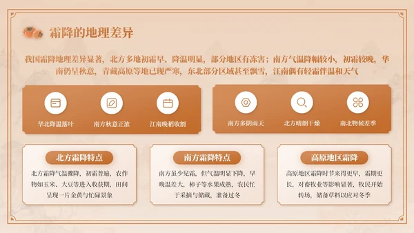 棕色中国风霜降节气介绍PPT模板