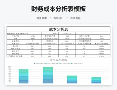 财务成本分析表模板