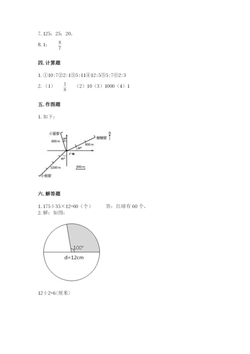 六年级上册数学期末测试卷附答案【培优b卷】.docx