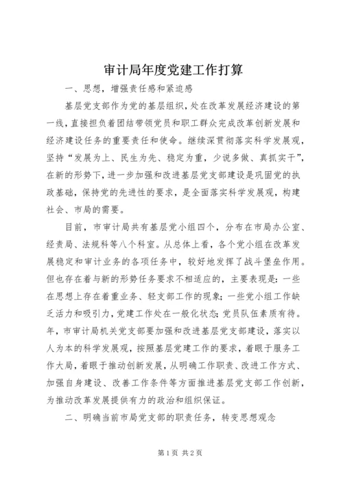 审计局年度党建工作打算 (5).docx