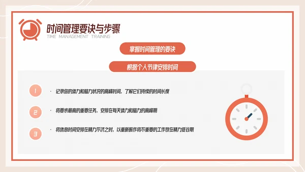 扁平风有效的时间管理企业培训PPT模板