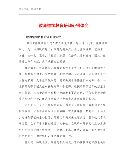 教师继续教育培训心得体会例文14篇汇编.docx