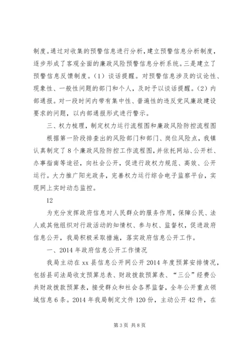 乡镇开展廉政风险防控工作第二阶段的自查报告_1.docx