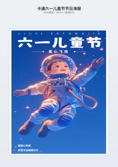 卡通六一儿童节节日海报