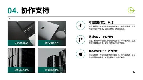 绿色简约几何通用工作总结PPT模板