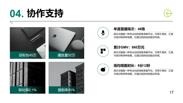 绿色简约几何通用工作总结PPT模板