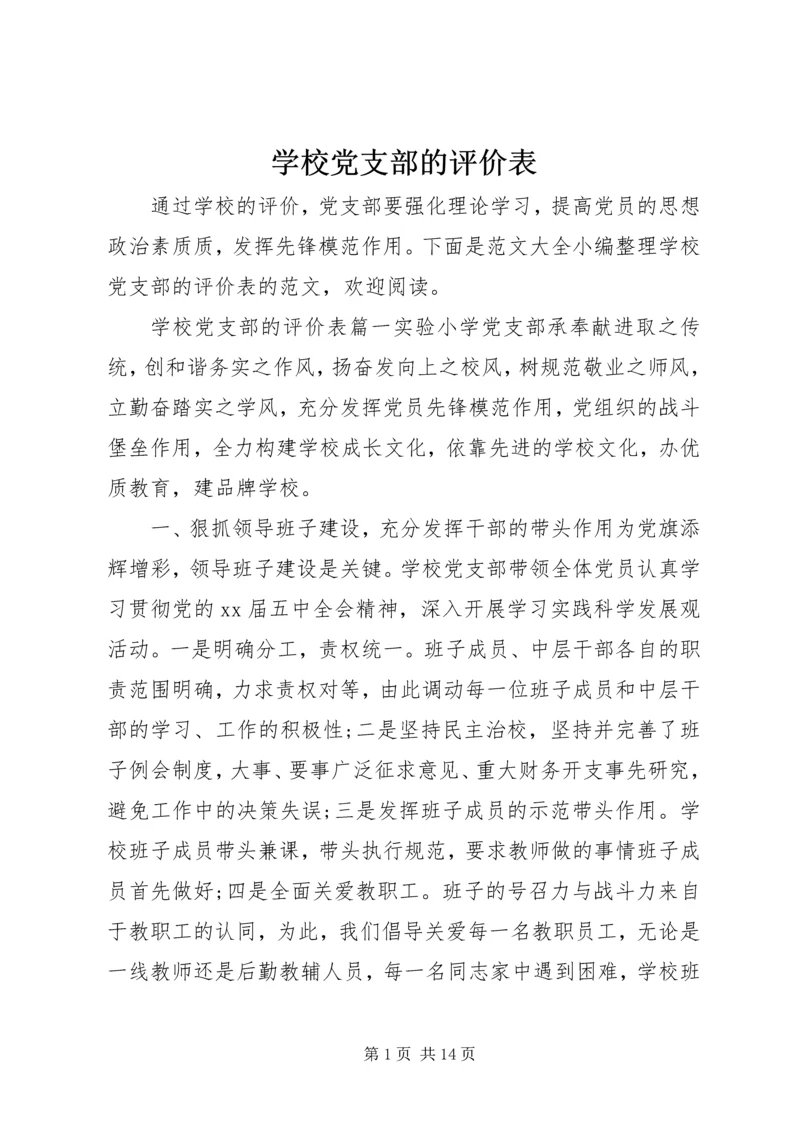 学校党支部的评价表.docx