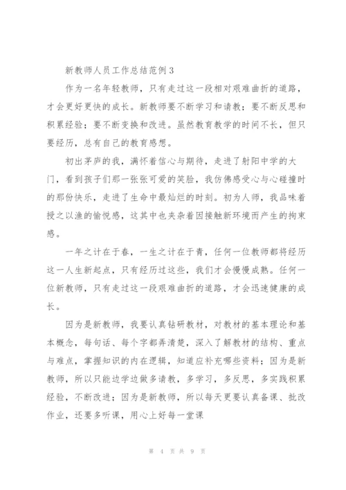 新教师人员工作总结范例.docx